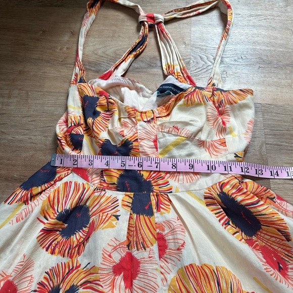 100% Cotton Floral Sundress with Spaghetti Straps Size 10 - Picture 9 of 13